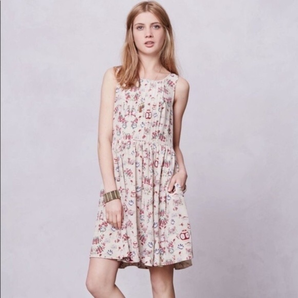 Anthropologie HD in Paris Teapot Silk Dress